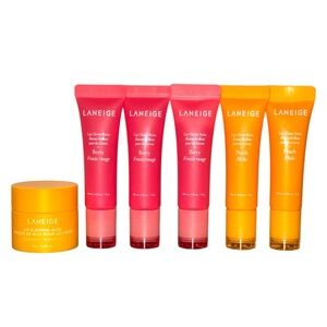 Laneige Lip Glowy Balm Bundle 3 Berry 2 Peach + Mango Lip Mask New